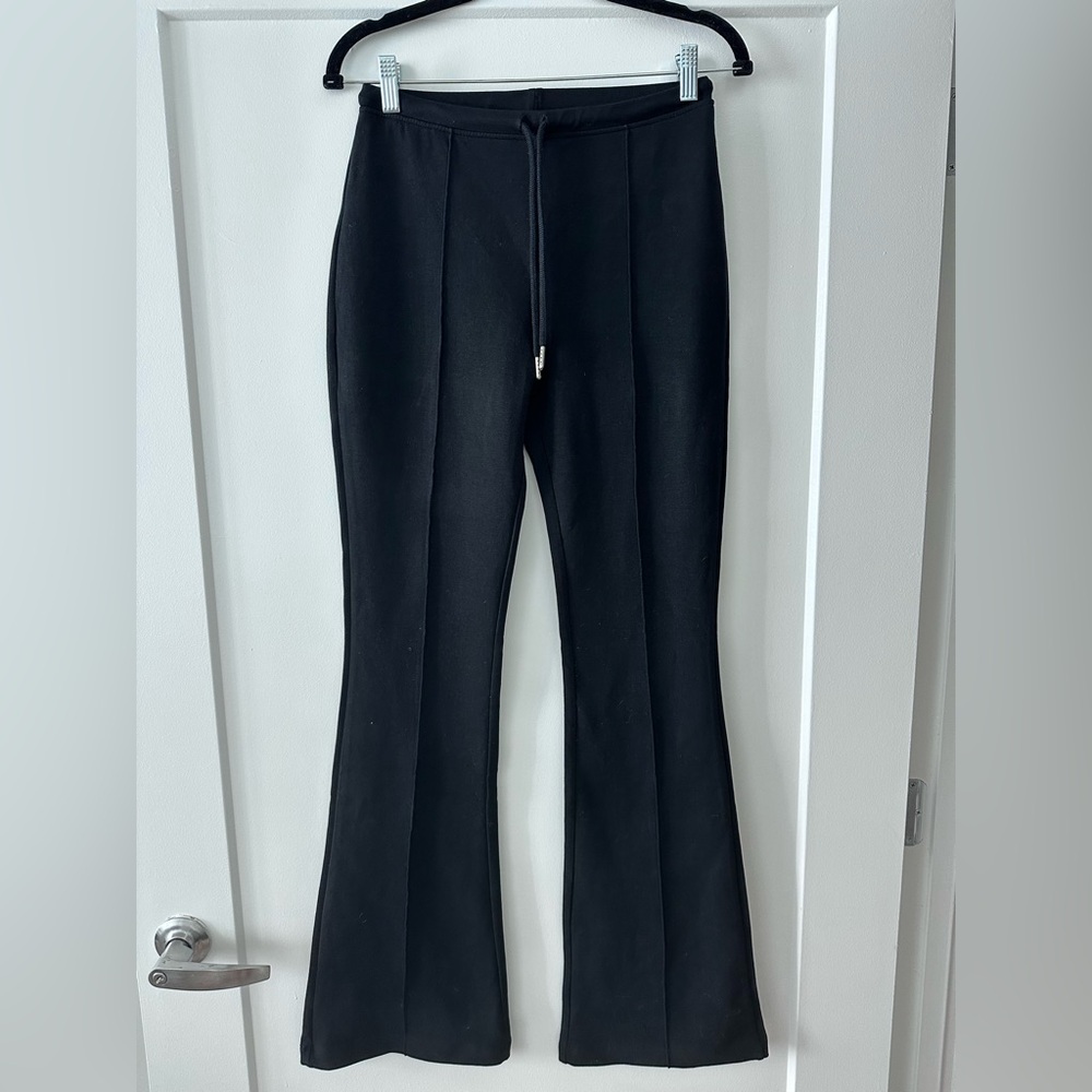 Zara Stretch Black Flared Pants
